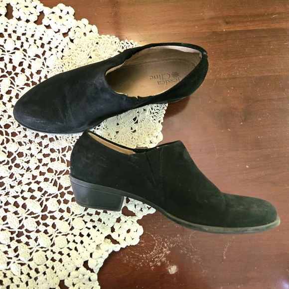 Jessica Cline Shoes - Jessica Cline Black Suede Low Heel Loafers